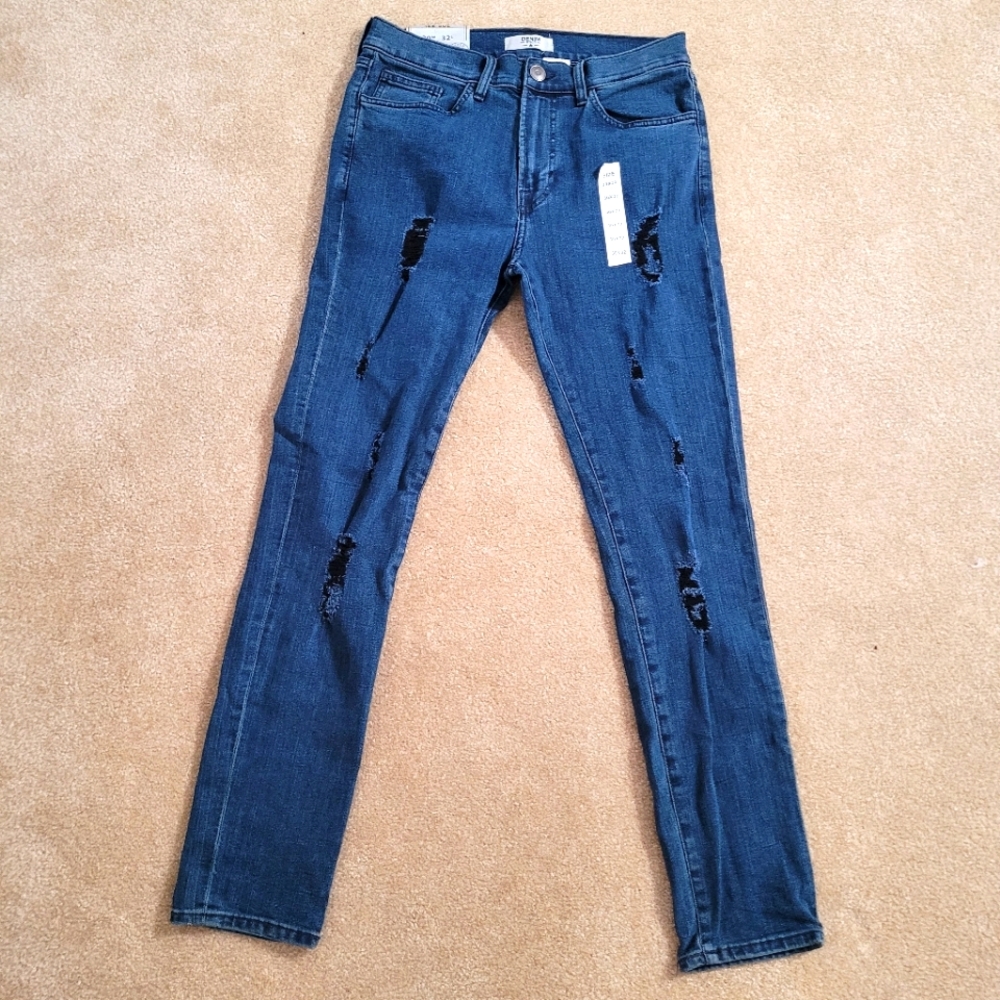 Mens Distressed Skinny Jeans Size 30/32 NWT